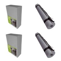 Kit 2 Pares Resistente Bloco + Tapete Yoga Cinza Evamax Kit 2 Pares Resistente Bloco + Tapete Yoga Cinza Evamax