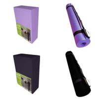 Kit 2 Pares Resistente Bloco + Tapete Yoga Lilás Preto Kit 2 Pares Resistente Bloco + Tapete Yoga Lilás Preto