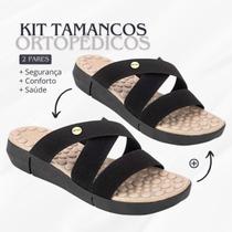 Kit 2 Pares Sandália Chinelo Feminino Massageador Esporão Kit 2 Pares Sandália Chinelo Feminino Massageador Esporão