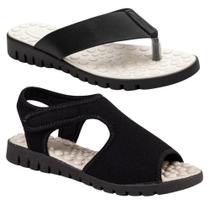 Kit 2 Pares Sandália Chinelo Ortopédico Feminino Rasteira Massageadora Confortável Macia