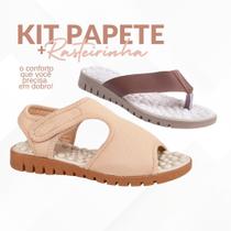 Kit 2 Pares Sandália Chinelo Ortopédico Feminino Rasteira Massageadora Confortável Macia Kit 2 Pares Sandália Chinelo Ortopédico Feminino Rasteira Massageadora Confortável Macia