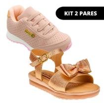 Kit 2 Pares Sandália e Tênis Menina Infantil Feminino Escolar