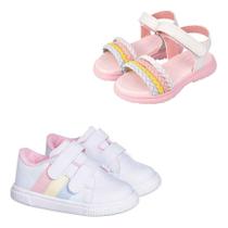 Kit 2 Pares Sandalia Infantil Fashion Tenis Feminino Moda Kit 2 Pares Sandalia Infantil Fashion Tenis Feminino Moda