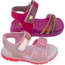 Kit 2 Pares Sandália Infantil Feminina Papete Menina Escolar Volta às Aulas Presente Coração