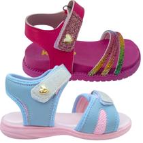 Kit 2 Pares Sandália Infantil Feminina Papete Menina Escolar Volta às Aulas Presente Coração