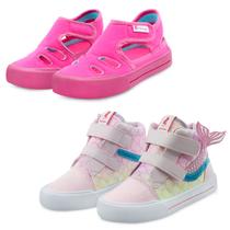 Kit 2 Pares Sandália Infantil Menina Papete Pink e Tênis Sereia Rosa E Azul Mz Shoes