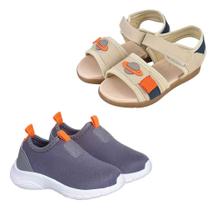 Kit 2 Pares Sandalia Infantil Menino Tenis Anatomico Bebe