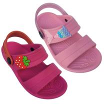 Kit 2 Pares Sandália Papete Chinelo Feminina Infantil Babuche Menina Morango Sereia Shoes Kids Kit 2 Pares Sandália Papete Chinelo Feminina Infantil Babuche Menina Morango Sereia Shoes Kids