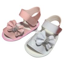 Kit 2 Pares Sandálias Lacinho Lateral Para Bebê Menina