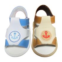 Kit 2 Pares Sandalias Masculinas Marinheiro Para Bebê Menino