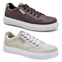 Kit 2 Pares Sapatênis Masculino Casual para Todo Dia Kit 2 Pares Sapatênis Masculino Casual para Todo Dia