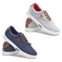 Kit 2 Pares Sapatênis Polo Joy Lona Masculino Casual Confort