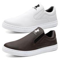 Kit 2 Pares Sapatênis Sapatilha Masculina Tênis Confortável Casual Dia a Dia Slip On Urbano