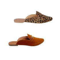 Kit 2 Pares Sapatilha Feminina Sapato Mule Conforto Moda