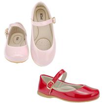 Kit 2 pares sapatilha infantil menina b2a kids 9001 rosa vermelho