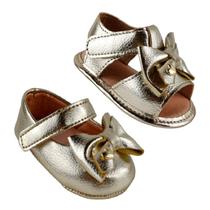 Kit 2 Pares Sapatilha Sandália Infantil Bebê Menina Dourada Festa
