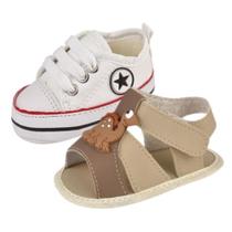 Kit 2 Pares Sapatinhos Bebê até 1 ano Confortável Menino