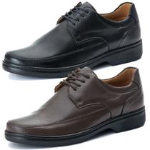 Kit 2 Pares Sapato Comfort Confortavel Preto/Café Kit 2 Pares Sapato Comfort Confortavel Preto/Café