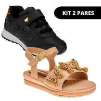 Kit 2 Pares Sapato e Sandália Rasteirinha Feminina Infantil Menina