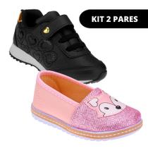 Kit 2 Pares Sapato e Sapatilha Feminina Infantil Menina - Club Happy