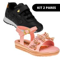Kit 2 Pares Sapato e Sapatilha Feminina Infantil Menina