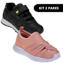 Kit 2 Pares Sapato Feminino Infantil Menina Kit 2 Pares Sapato Feminino Infantil Menina