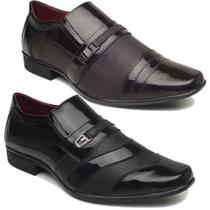 kit 2 pares sapato masculino social café e preto