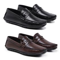 Kit 2 Pares Sapato Social Casual Mocassim Macio Leve E Flexível