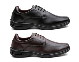 Kit 2 Pares Sapato Social Masculino Adulto Casual Oxford De Amarrar Kit 2 Pares Sapato Social Masculino Adulto Casual Oxford De Amarrar
