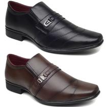 Kit 2 pares sapato social masculino marrom e preto moderno tradicional elegante Kit 2 pares sapato social masculino marrom e preto moderno tradicional elegante