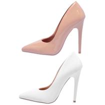 Kit 2 Pares Scarpin Feminino Ellas Online Branco/Nude