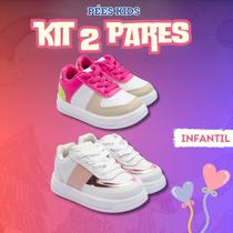 Kit 2 Pares Tênis Baby Infantil Menina Escolar Casual Conforto e Estilo Envio Imediato Kit 2 Pares Tênis Baby Infantil Menina Escolar Casual Conforto e Estilo Envio Imediato