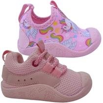 Kit 2 Pares Tênis Bebê Feminino Recém Nascido Batizado Sapatinho Menina Kit 2 Pares Tênis Bebê Feminino Recém Nascido Batizado Sapatinho Menina