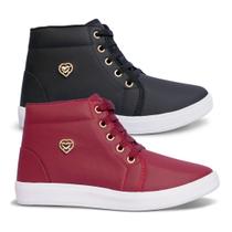 Kit 2 Pares Tênis Botinha Feminina Moda Treino Academia Casual Cano Curto