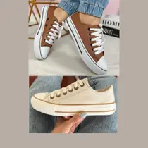 Kit 2 Pares Tênis Casual Feminino Plus Size Numeração Especial