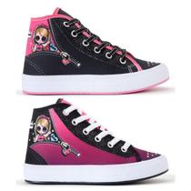 Kit 2 Pares Tênis Casual Infantil Feminino Boneca Botinha Glitter Kit 2 Pares Tênis Casual Infantil Feminino Boneca Botinha Glitter