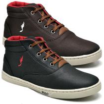 Kit 2 Pares Tênis Casual Infantil Menino Cano Alto Conforto Kit 2 Pares Tênis Casual Infantil Menino Cano Alto Conforto