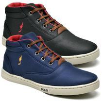 Kit 2 Pares Tênis Casual Infantil Menino Cano Alto Conforto Kit 2 Pares Tênis Casual Infantil Menino Cano Alto Conforto