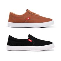 Kit 2 Pares Tênis Casual Masculino Feminino + Palmilha Bolha em Gel