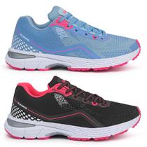 Kit 2 Pares Tênis Feminino Academia Caminhada Olimp Gel Confortável