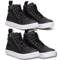 Kit 2 pares Tenis Feminino Cano longo Sola Anti-Derrapante.