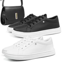 Kit 2 Pares Tênis Feminino Casual Cano Baixo e Bolsa Feminina Alça Ajustável Dia a Dia - STREET WALK