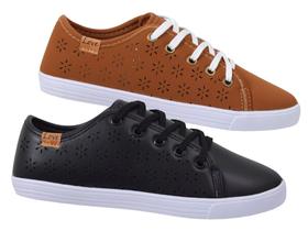 Kit 2 Pares Tênis Feminino Casual Sapatilha Sapatenis Leve Confortável Leila Soares