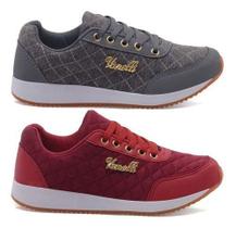 Kit 2 Pares Tênis Feminino Confortável Macio Leve