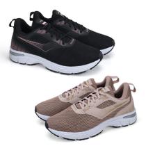 Kit 2 Pares Tênis Feminino Esportivo Cadarço Leve Caminhada Kit 2 Pares Tênis Feminino Esportivo Cadarço Leve Caminhada