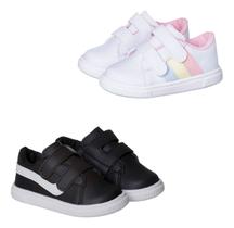 Kit 2 Pares Tenis Infantil Antiderrapante Colorido Feminino Kit 2 Pares Tenis Infantil Antiderrapante Colorido Feminino