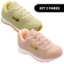 Kit 2 Pares Tênis Infantil de Menina Escolar Kit 2 Pares Tênis Infantil de Menina Escolar