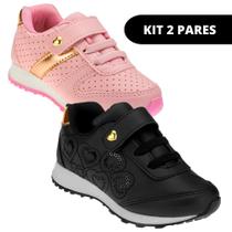 Kit 2 Pares Tênis Infantil Feminino Casual e Escolar Kit 2 Pares Tênis Infantil Feminino Casual e Escolar