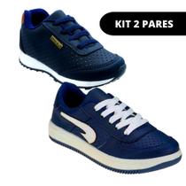 Kit 2 Pares Tênis Infantil Masculino de Menino Escolar Casual Kit 2 Pares Tênis Infantil Masculino de Menino Escolar Casual