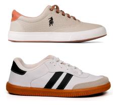 Kit 2 Pares Tênis Masculino Casual Sola Macia Leve